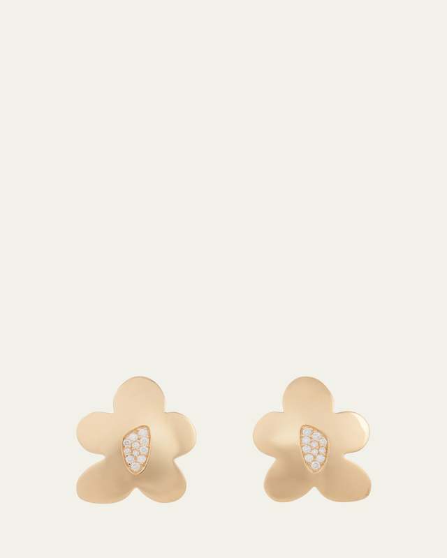 18K Yellow Gold Arcadia Diamond Clip-On Earrings